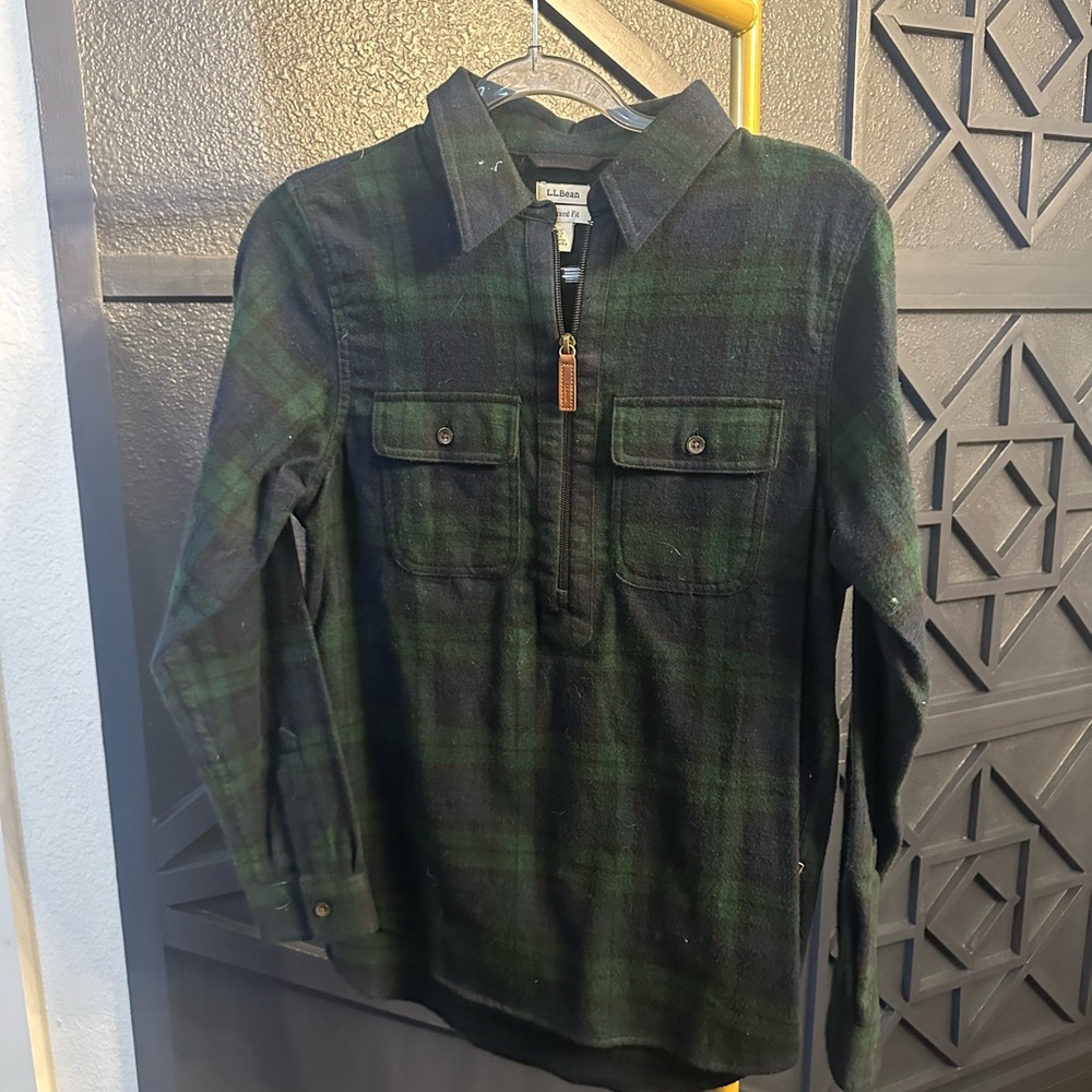 L.L. Bean Green and Black flannel Shirt